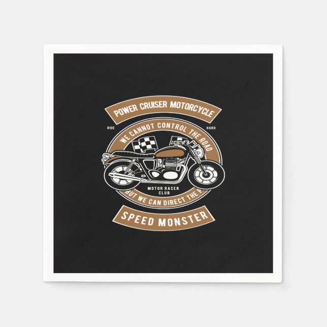 power cruiser motorcycle speed monster napkin (Front)