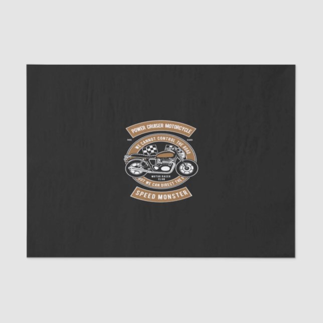 power cruiser motorcycle speed monster tissue paper (Front)