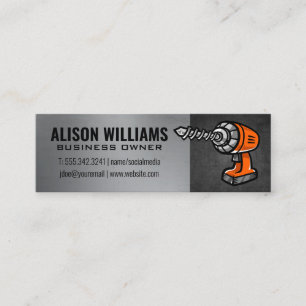 Power Drill Construction Mini Business Card