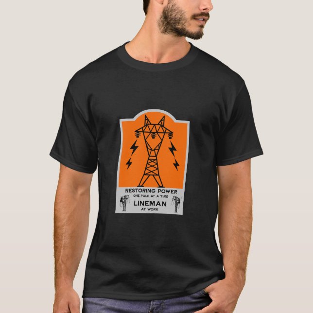 Power Electrical Lineman Gift T-Shirt (Front)