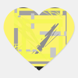 Power Energy Abstract Art Heart Sticker
