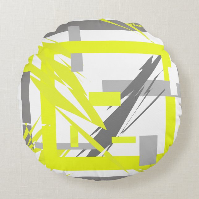 Power Energy Abstract Art Round Cushion (Front)