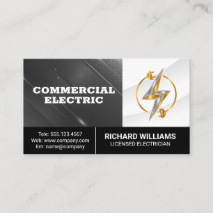 Power Energy Logo   Electrician Business Card