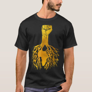 Power Fist Africa Roots Black History Month Afro P T-Shirt