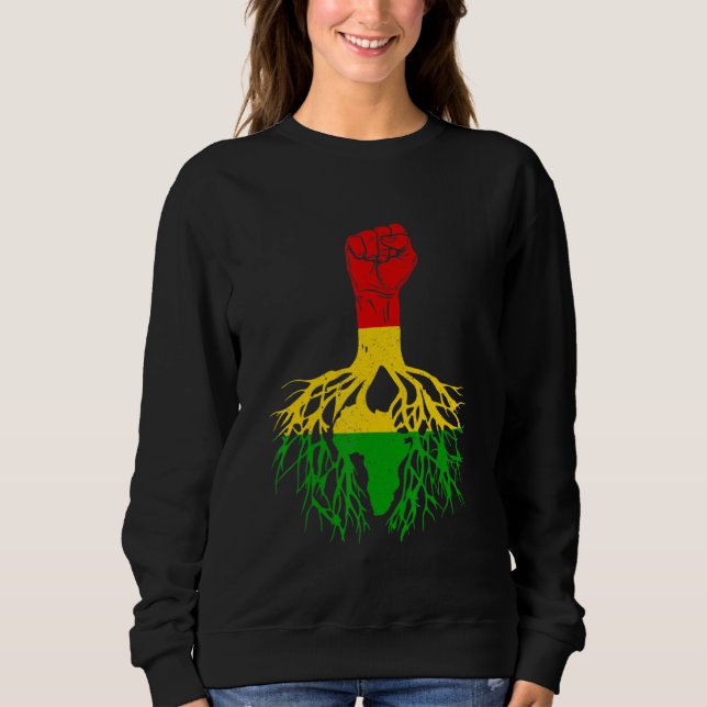 Power Fist Africa Roots Melanin Queen King Black H Sweatshirt (Front)