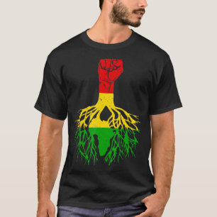 Power Fist Africa Roots Melanin Queen King Black H T-Shirt