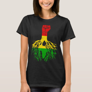Power Fist Africa Roots Melanin Queen King Black H T-Shirt