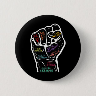 Power Fist Hand Inspirational Leaders Black Histor 6 Cm Round Badge