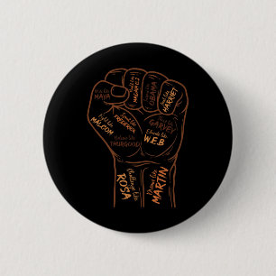 Power Fist Hand Inspiring Black Leaders Black Hist 6 Cm Round Badge