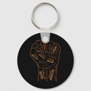 Power Fist Hand Inspiring Black Leaders Black Hist Key Ring