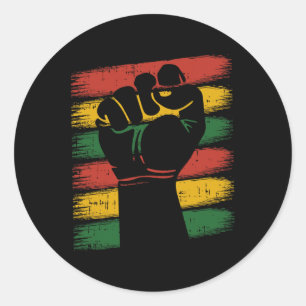 Power Fist Juneteenth Cool Melanin Pride African A Classic Round Sticker