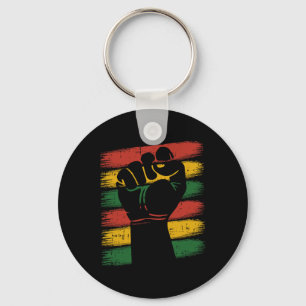 Power Fist Juneteenth Cool Melanin Pride African A Key Ring