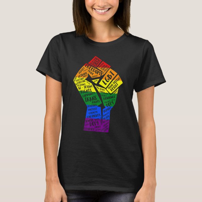 Power Fist Lgbt Gay Lesbian Transgender Bisexual P T-Shirt (Front)