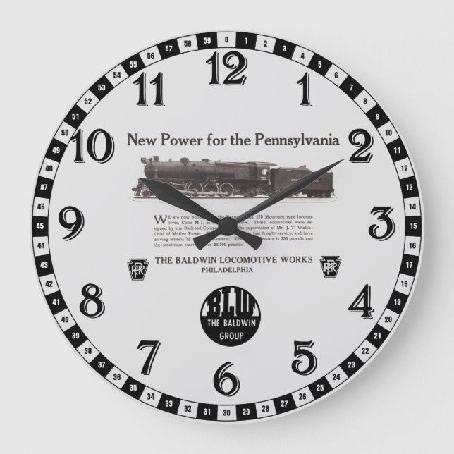 Power For The Pennsylvania Railroad 1926 Large Clock (Front)