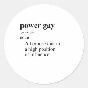 POWER GAY CLASSIC ROUND STICKER