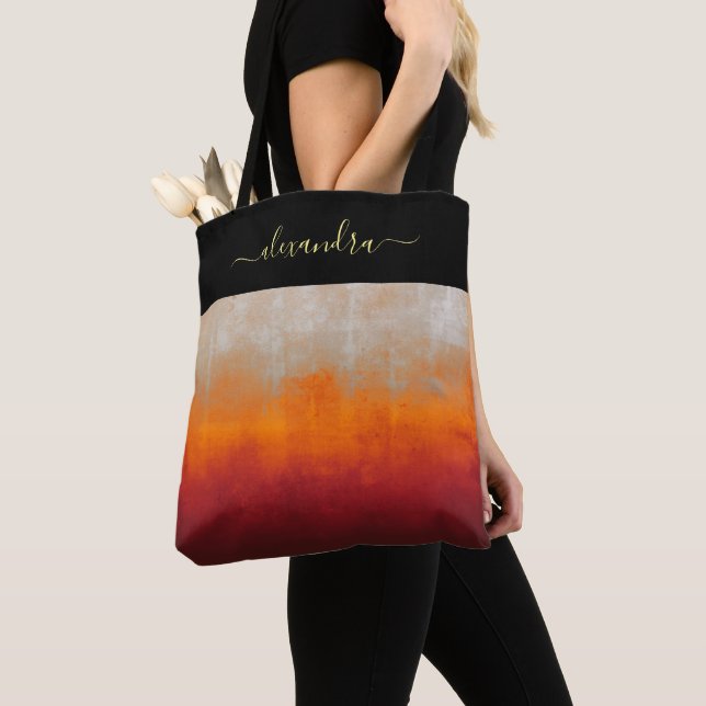 Power Girl Colours rustic ombre chic personalised Tote Bag (Close Up)
