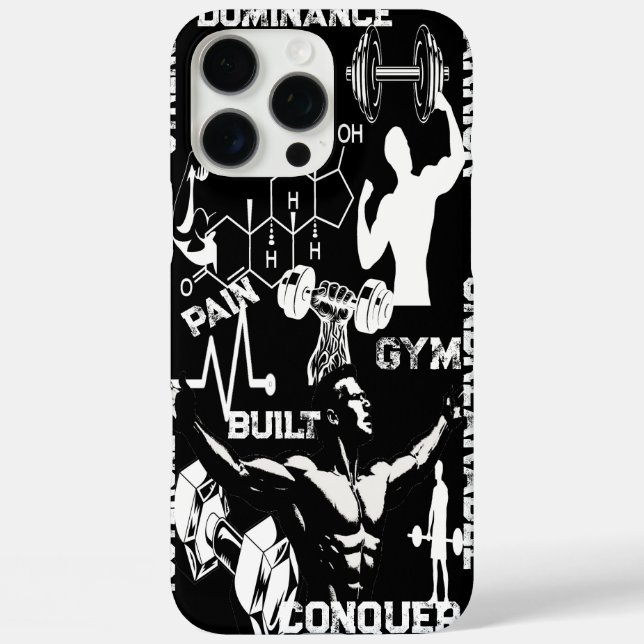 Power Grip Phone Black Case Veiny Dumbbell Design (Back)