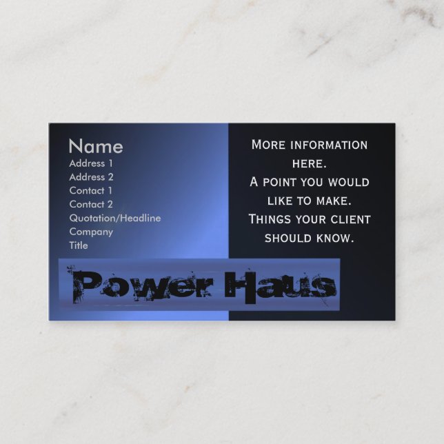 Power House Business Card (Front)