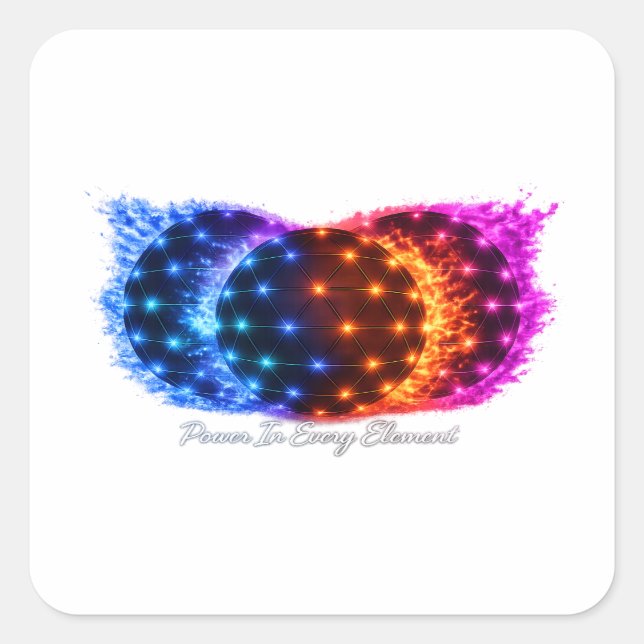 Power in Every Element Sticker Fire Water Energy (Front)