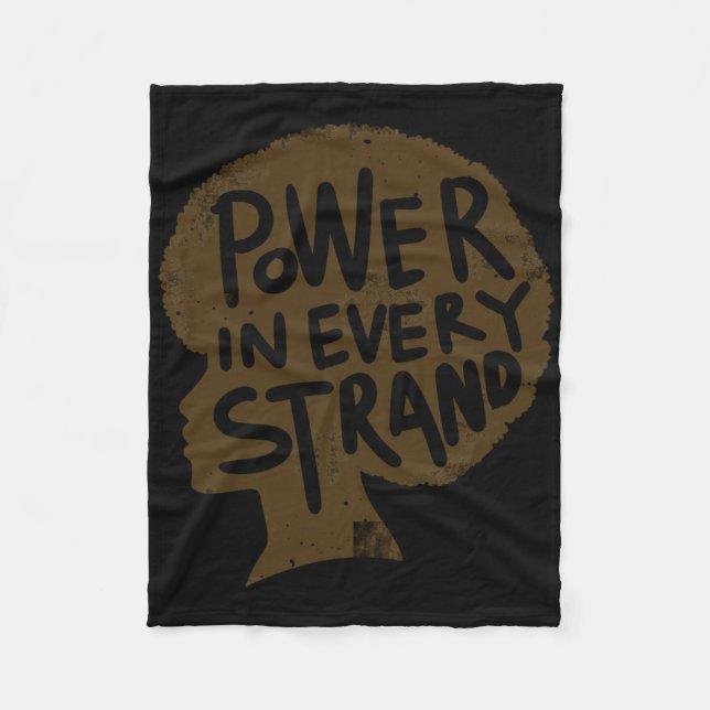 Power In Every Strand Afro Pride Sticker  Fleece Blanket (Front)
