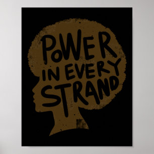 Power In Every Strand Afro Pride Sticker  Poster