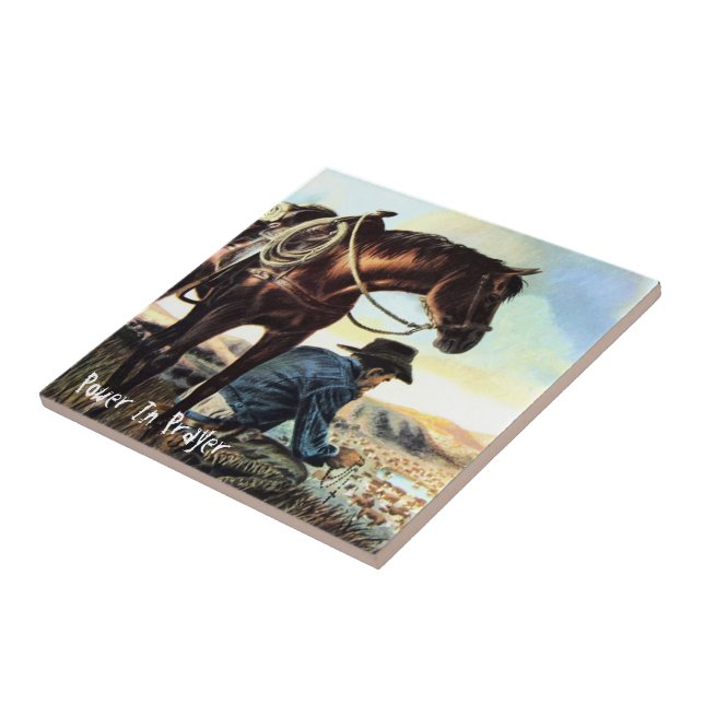 Power In Prayer Ceramic Tile (Side)