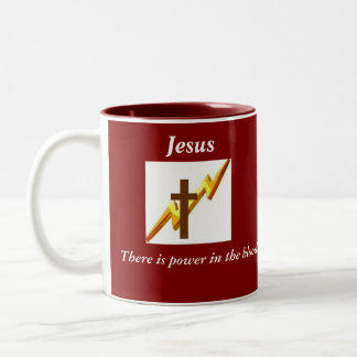 Power in the blood Two-Tone coffee mug