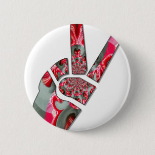  Power in the Palm: The Two-Finger Salute 6 Cm Round Badge