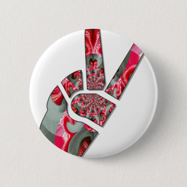 Power in the Palm: The Two-Finger Salute 6 Cm Round Badge (Front)