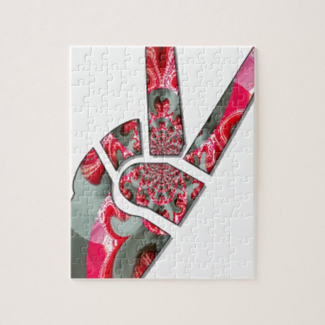  Power in the Palm: The Two-Finger Salute Jigsaw Puzzle (Vertical)