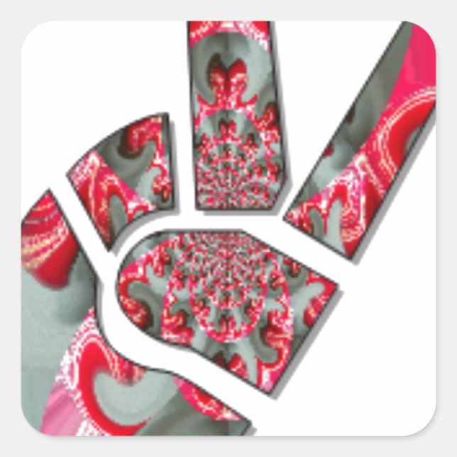  Power in the Palm: The Two-Finger Salute Square Sticker (Front)