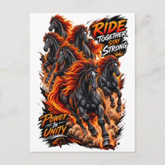 Power in Unity – Fierce Horse Graphic T-Shirt Postcard