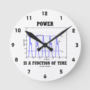 Power Is A Function Of Time (Physics) Round Clock