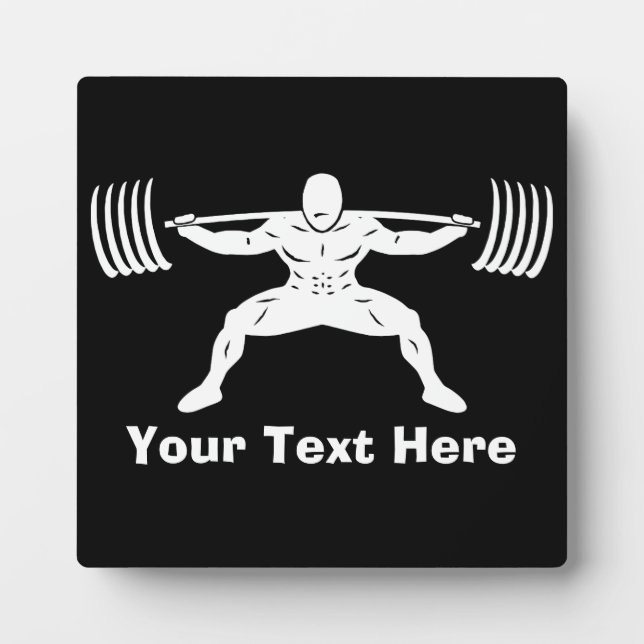"POWER LIFTING" Power Squat Logo - Customisable Plaque (Front)