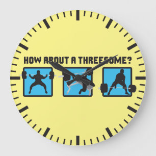 "Power lifting" - Squat, Bench, Deadlift Large Clock