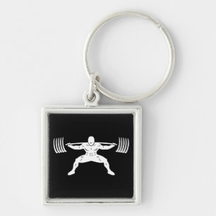 "POWER LIFTING" Sumo Power Squat Illustration Key Ring