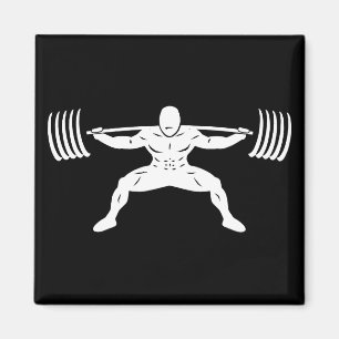 "POWER LIFTING" Sumo Power Squat Illustration Magnet