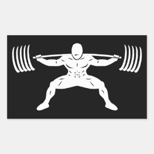 "POWER LIFTING" Sumo Power Squat Illustration Rectangular Sticker