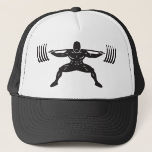 "POWER LIFTING" Sumo Power Squat Illustration Trucker Hat