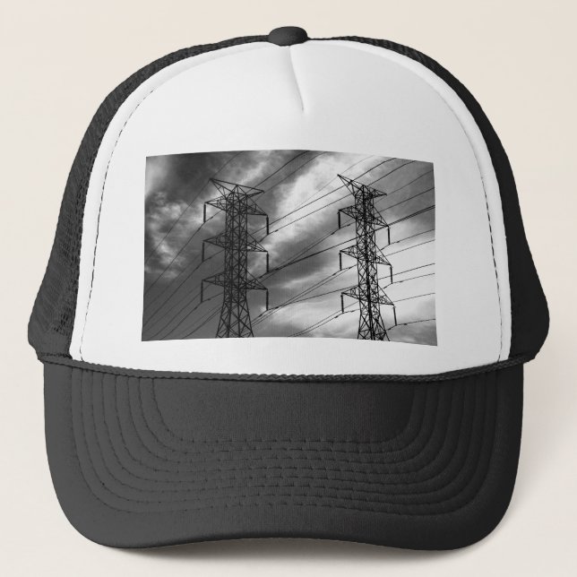 Power line dbl bw trucker hat (Front)