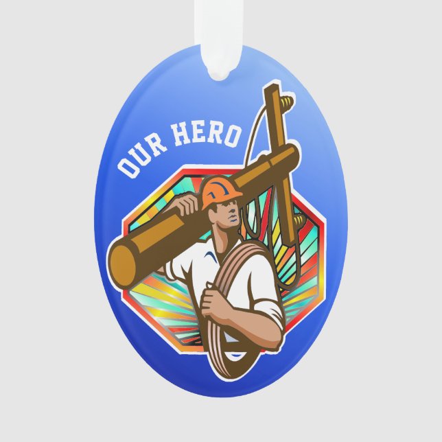 Power Line Electric Lineman - Appreciation Ornament (Front)