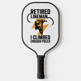 Power Line Worker Black Gold Lightning Graphic Pickleball Paddle