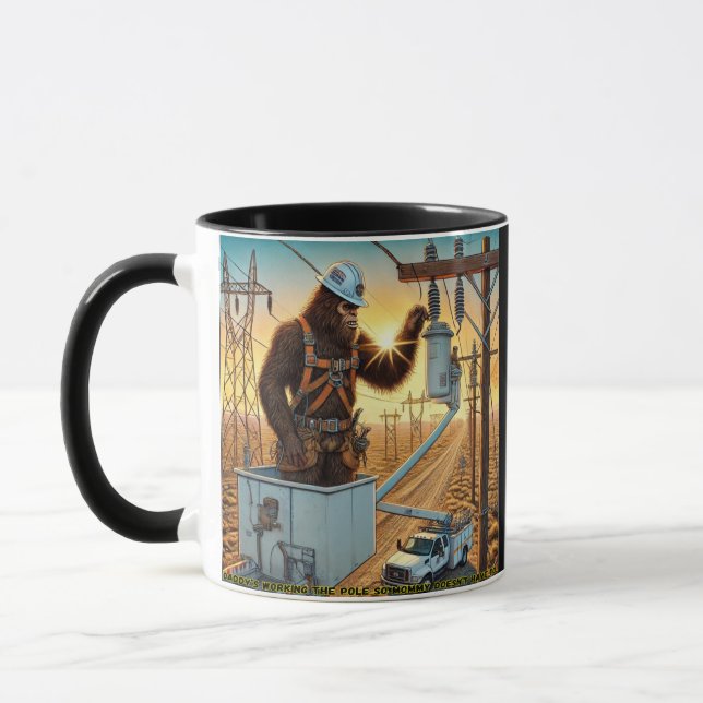Power Lineman Bigfoot – Storm Ops COFFEE MUG (Left)