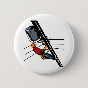 Power Lineman Electrician Electric Worker 6 Cm Round Badge