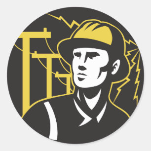 Power Lineman Electrician Electric Worker Classic Round Sticker
