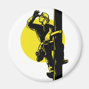 Power Lineman Electrician Electric Worker Magnet