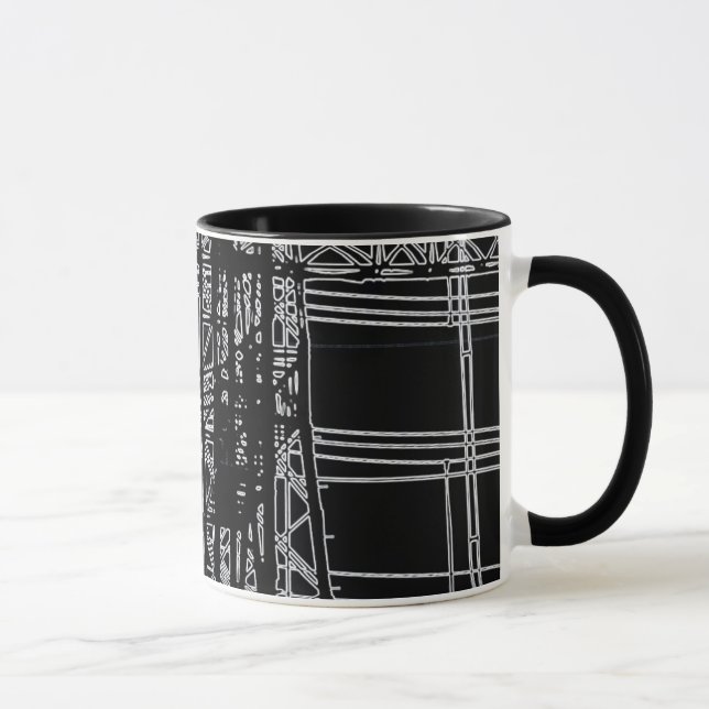 'POWER LINES" 11 oz. RINGER COFFEE MUG (Right)