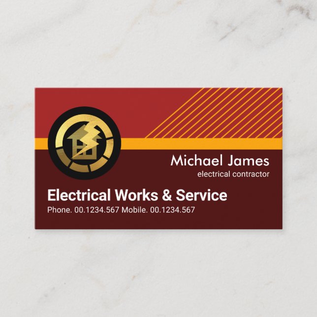 Power Lines Electrical Circuit Business Card (Front)