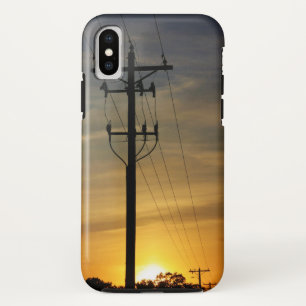 Power Lines in the Sunset iPhone X Case