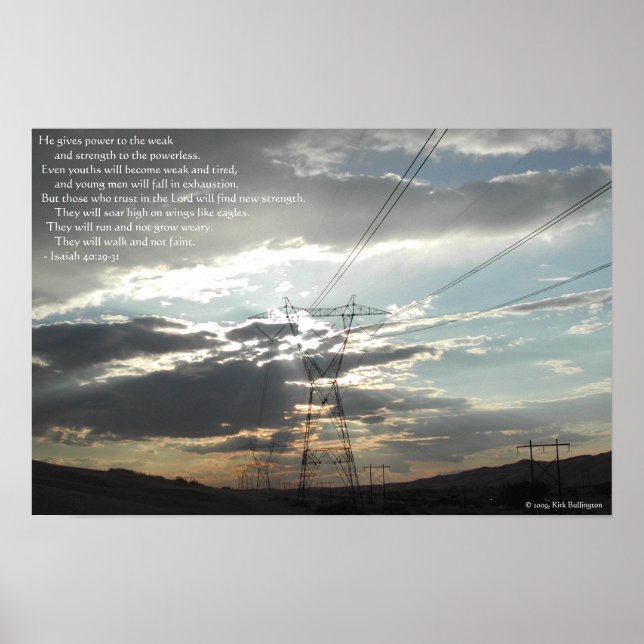 Power Lines—Isaiah 40:29-31 Poster (Front)